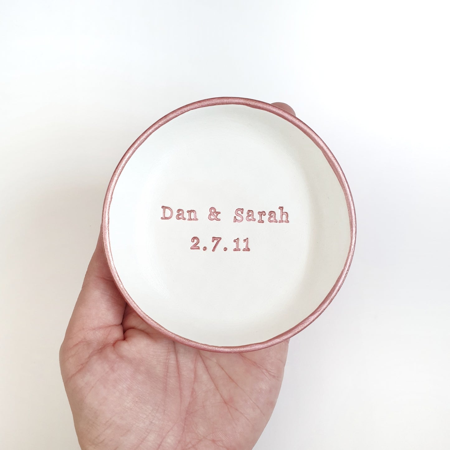 Personalised name dish with date