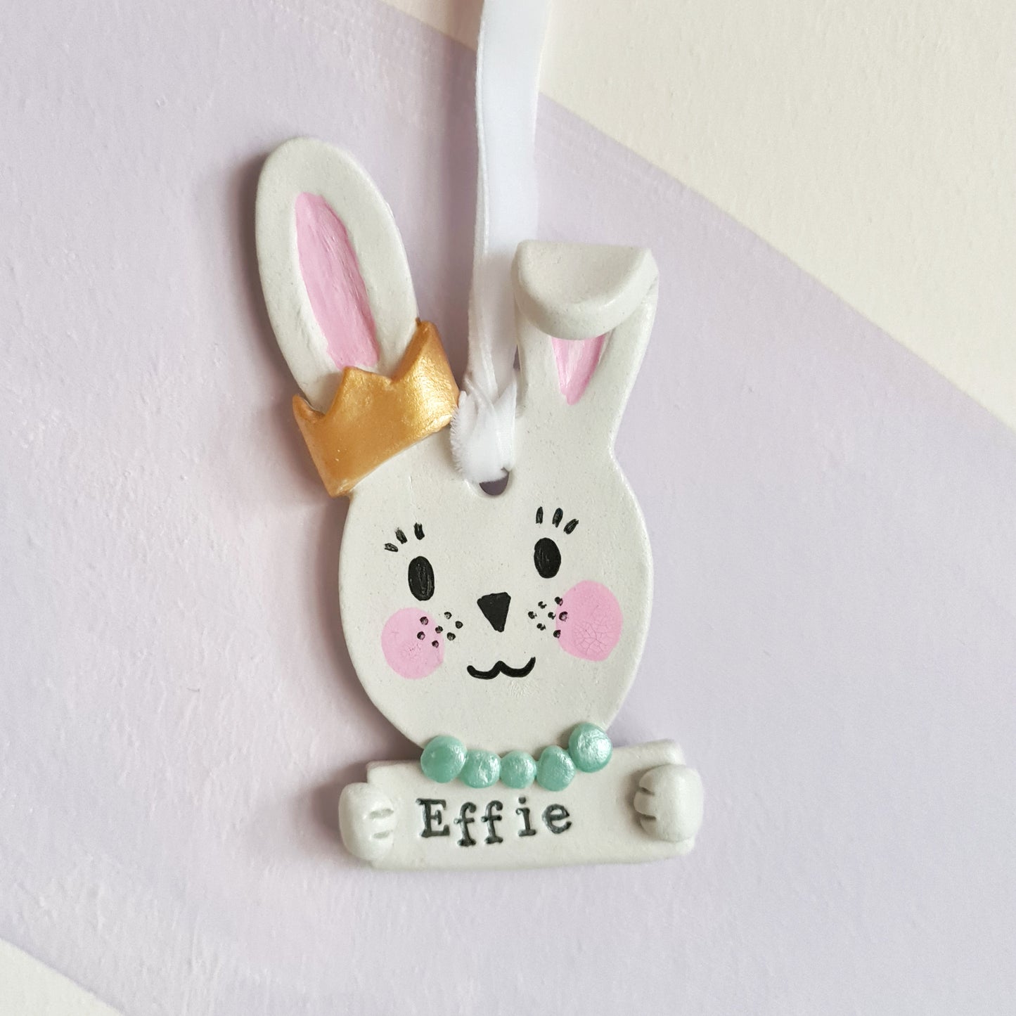 Personalised hanging bunny
