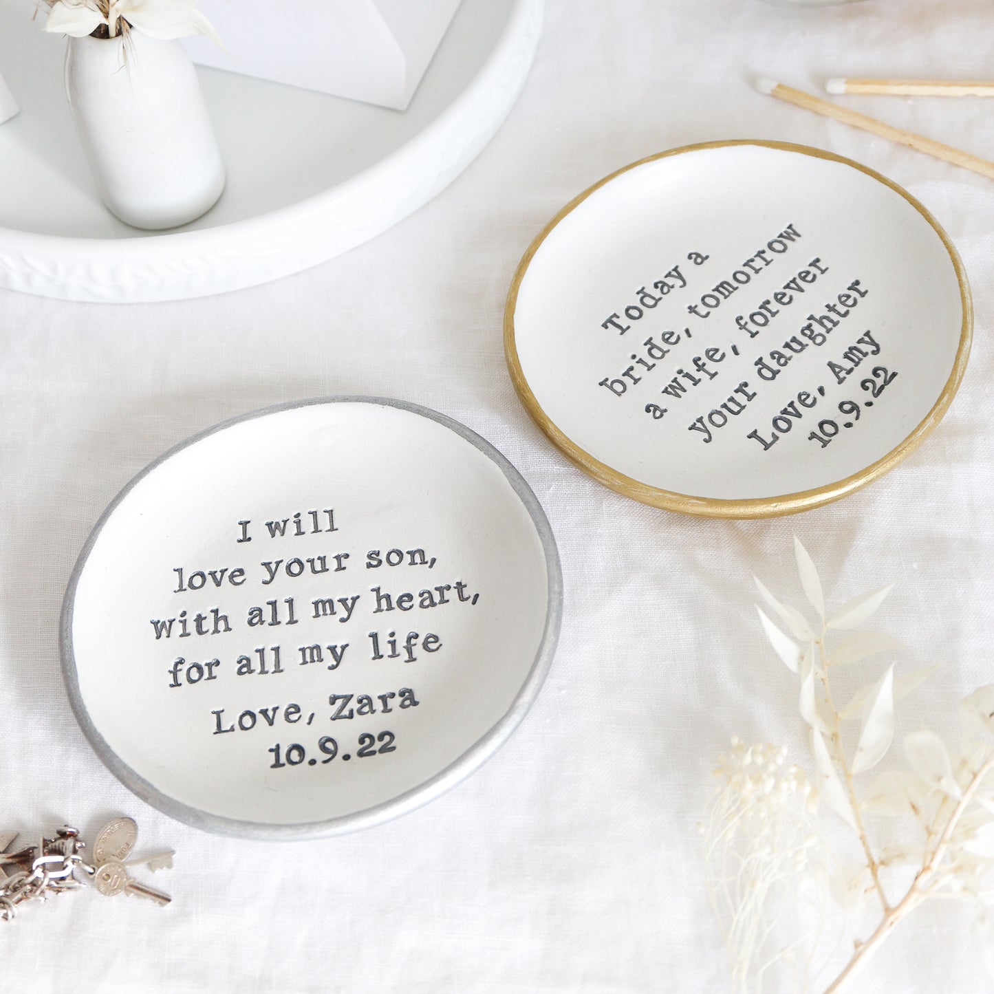 Personalised thank you gifts for the mothers of the wedding